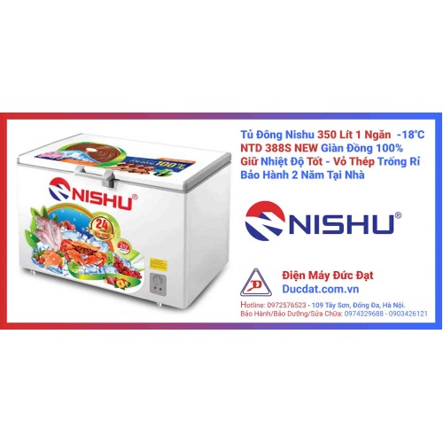 Tủ Đông Nishu 1 Ngăn Dàn Đồng 350 Lit NTD - 388S NEW (Mới) Tủ Đông Nishu 1 Ngăn Dàn Đồng 350 Lit NTD - 388S NEW (Mới)